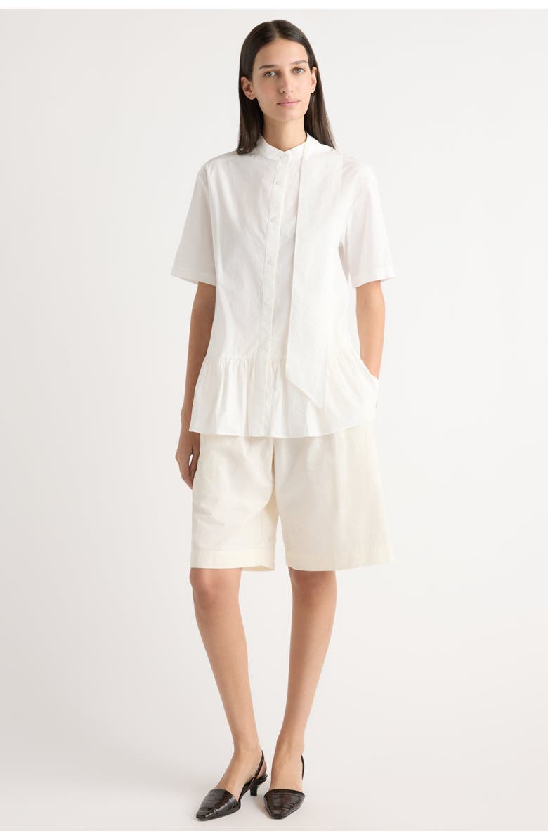 Modern Citizen Gretta Scarf-Neck Ruffled Tunic Blouse, Alternate, color, White