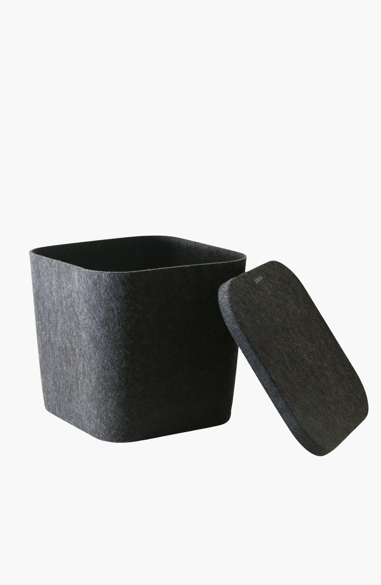 SortJoy The Sculpted Bin - Original with Lid, Alternate, color, Carbon - Set Of 3