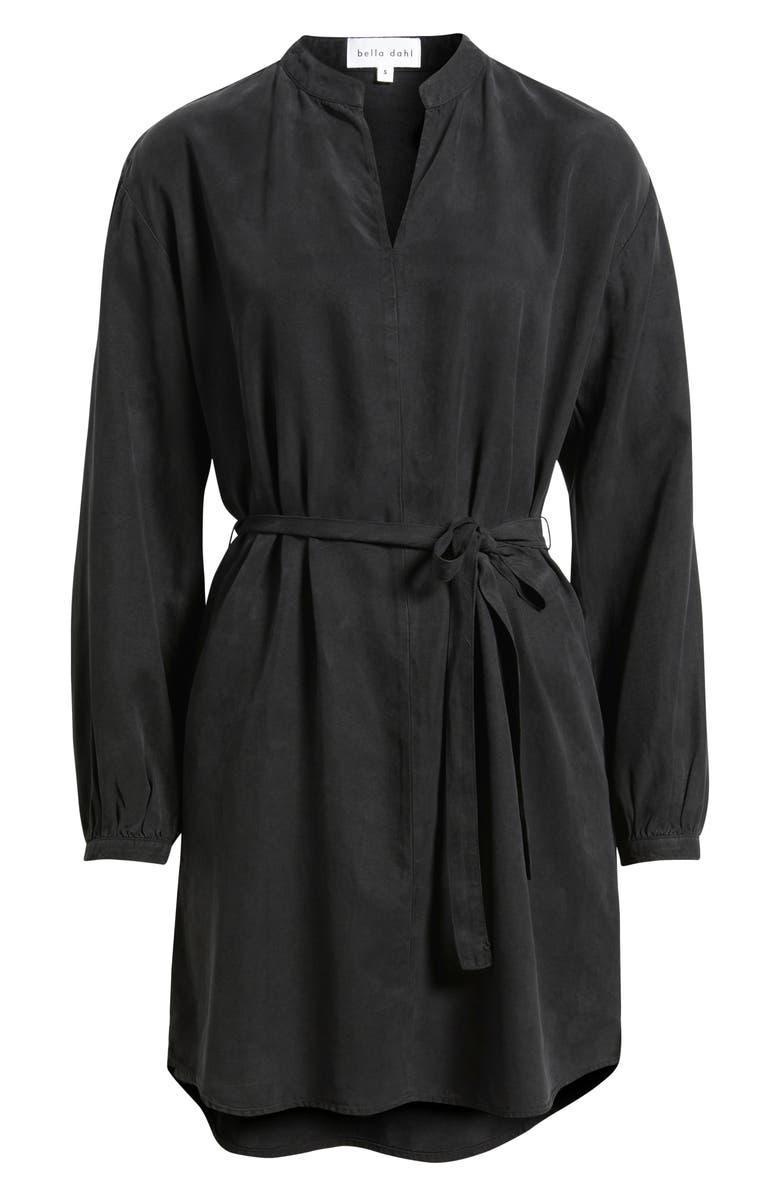 Bella Dahl Long Sleeve Belted Minidress, Alternate, color, Black