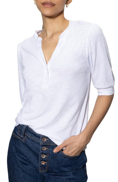 Sanctuary Mixed Media Organic Cotton Blend Top In White