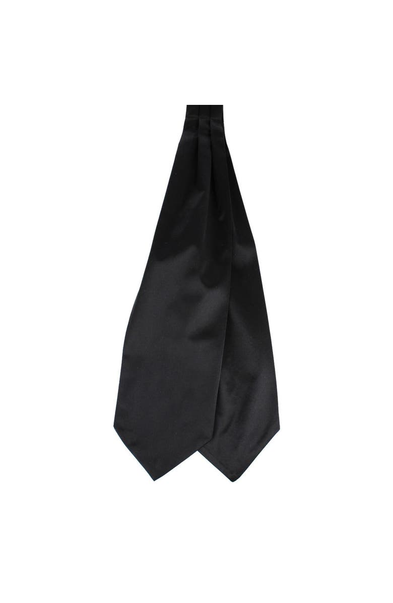 Trafalgar Grant Solid Colored Silk Ascot, Alternate, color, Black