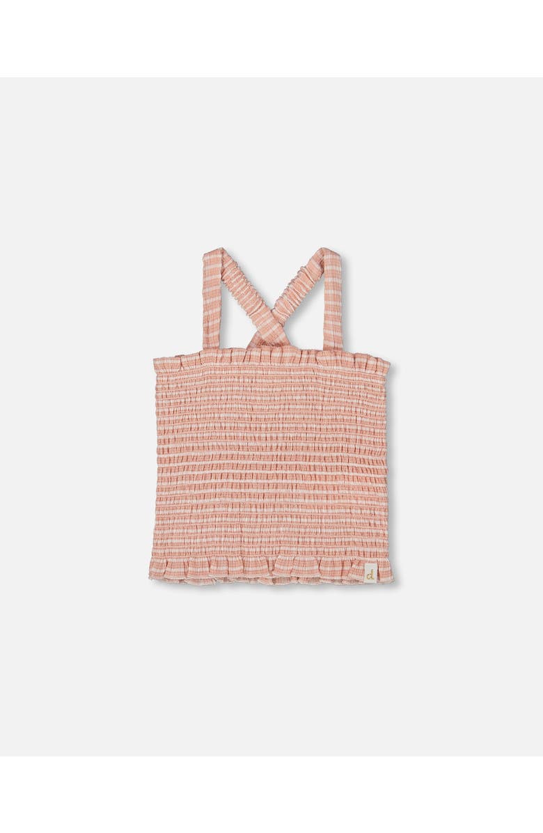 Deux par Deux Girl's Smocked Tank Top Light Old Pink, Main, color,