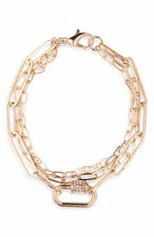 NORDSTROM RACK Caribiner Pavé CZ Multi Layer Bracelet