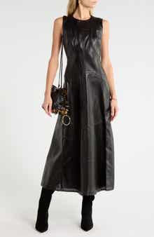 Juliette Eyelet Leather Midi Dress