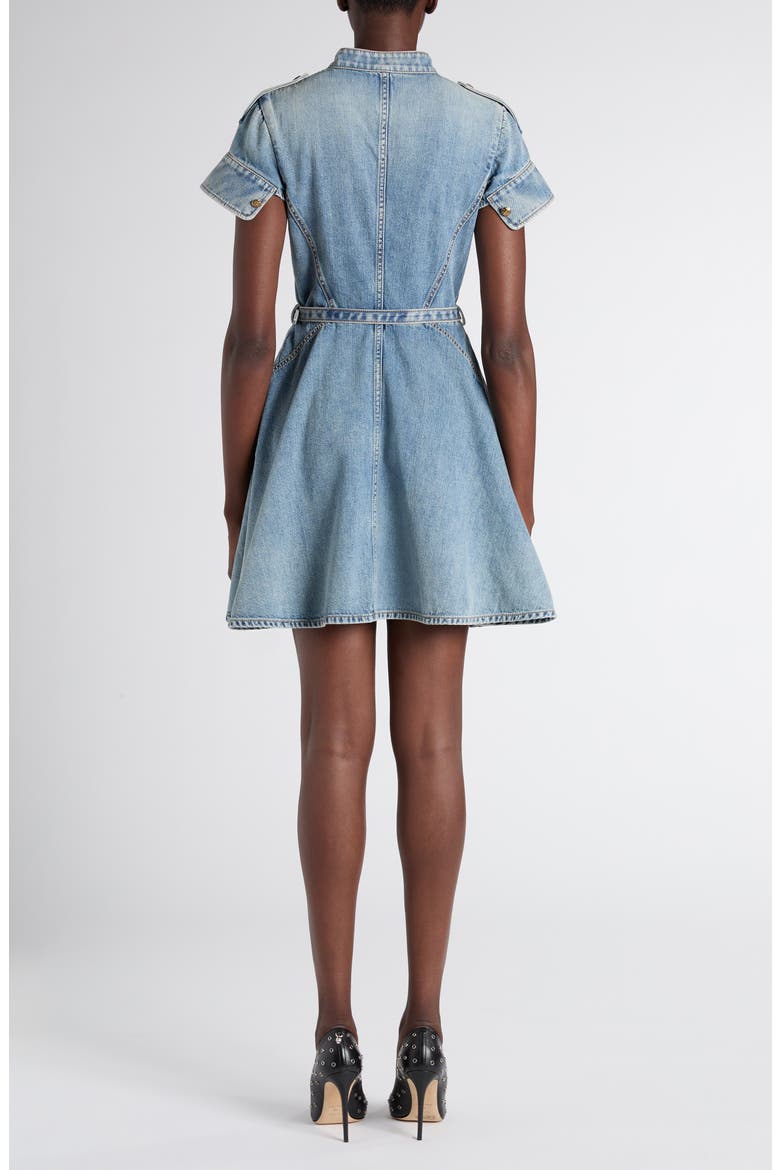 Belted Denim Dress, Alternate, color, ROYAL