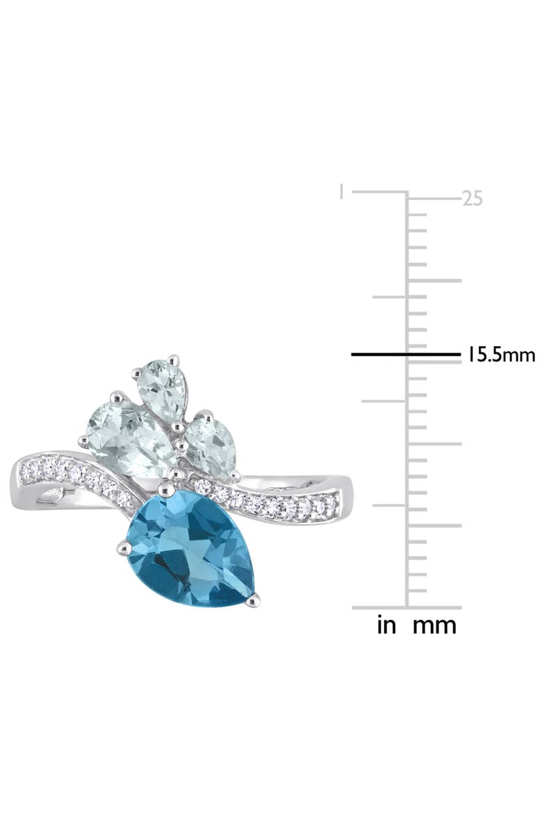 Blue Topaz Aquamarine & Diamond Ring 14k, Alternate, color, Blue Topaz