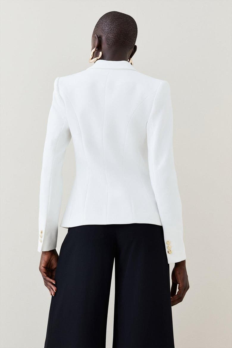 Tailored Button Military Blazer, Alternate, color, Ivory