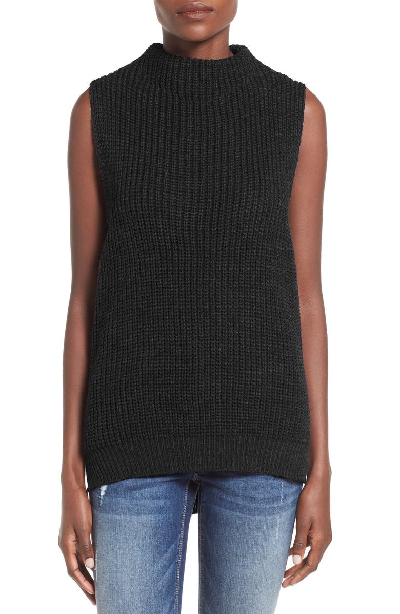 BP. Ribbed Sleeveless Turtleneck Sweater, Main, color,