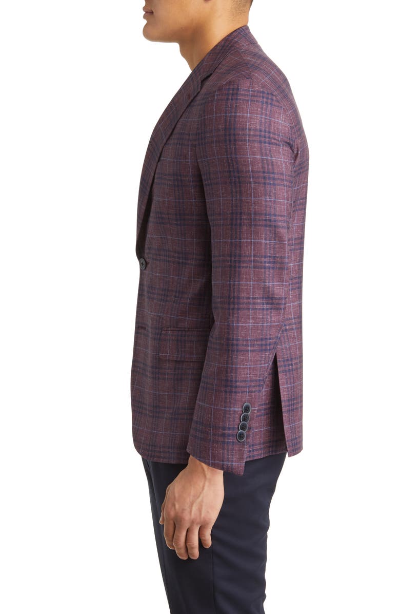Peter Millar Tailored Fit Plaid Wool Sport Coat, Alternate, color, 