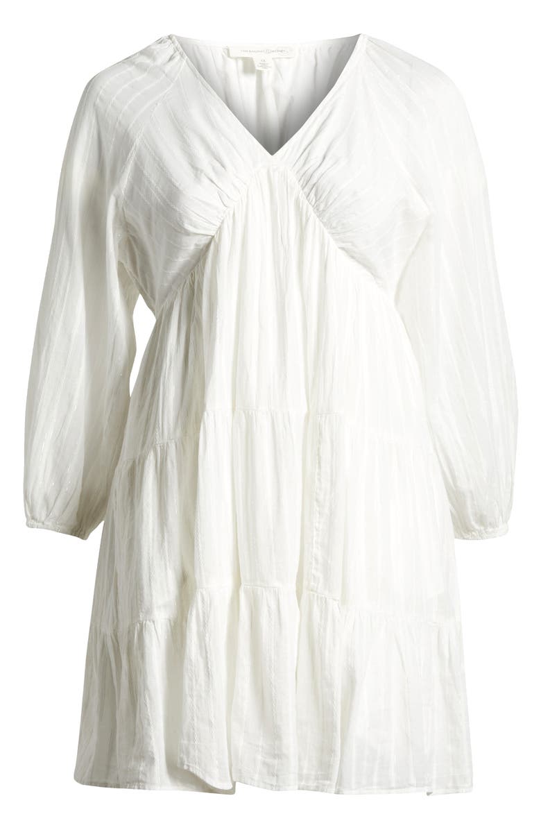 Treasure & Bond Tiered Long Sleeve Babydoll Dress, Alternate, color, Ivory Egret