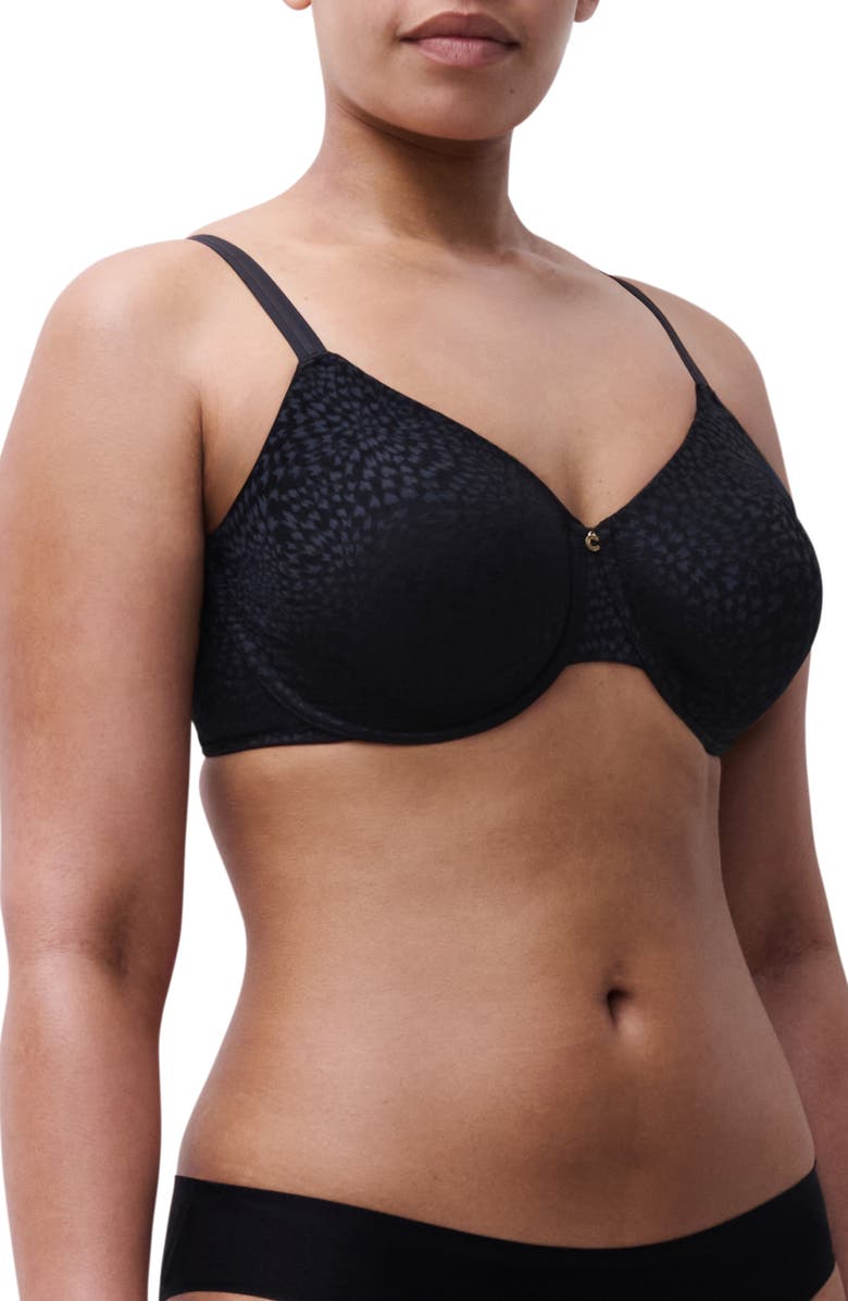 Chantelle Lingerie Magique Underwire Back Smoothing Minimizer Bra, Alternate, color, Black
