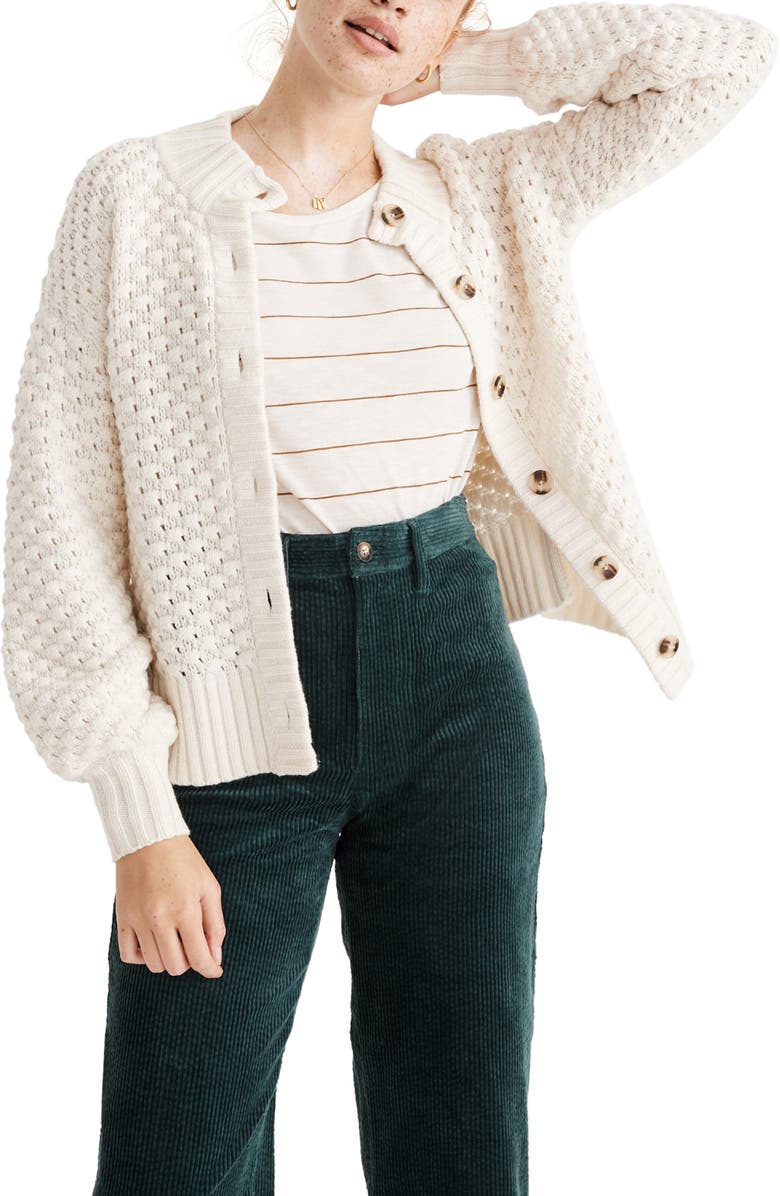 Madewell Surrey Bobble Cardigan Sweater, Main, color,