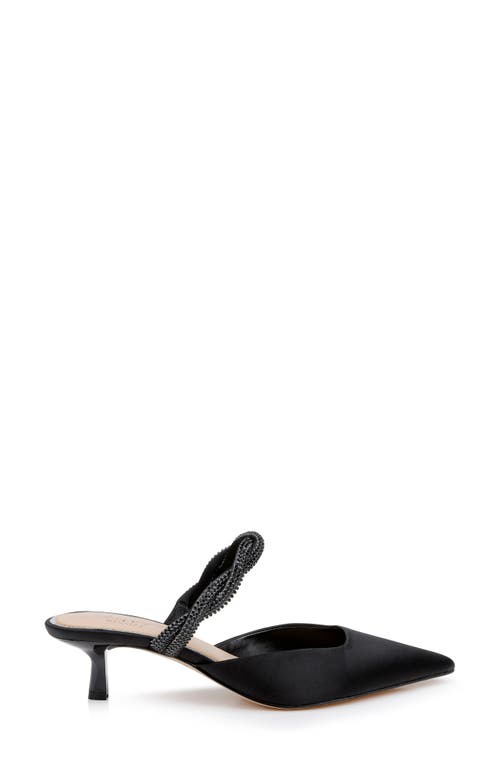 Jewel Badgley Mischka Women's Tiffani Evening Mules In Black Satin