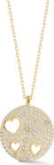 SPHERA MILANO Pavé Cubic Zirconia Heart Medallion Pendant Necklace