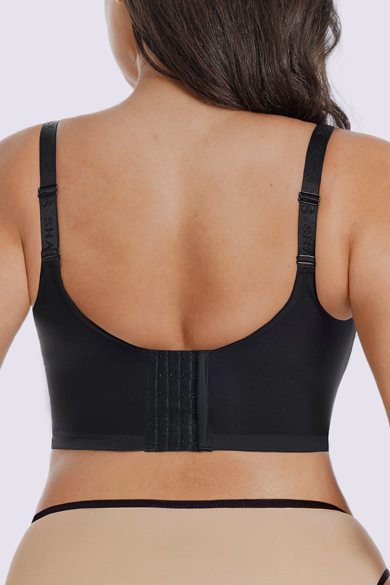 Back Smoothing Lace Underwire Bra, Alternate, color, Black
