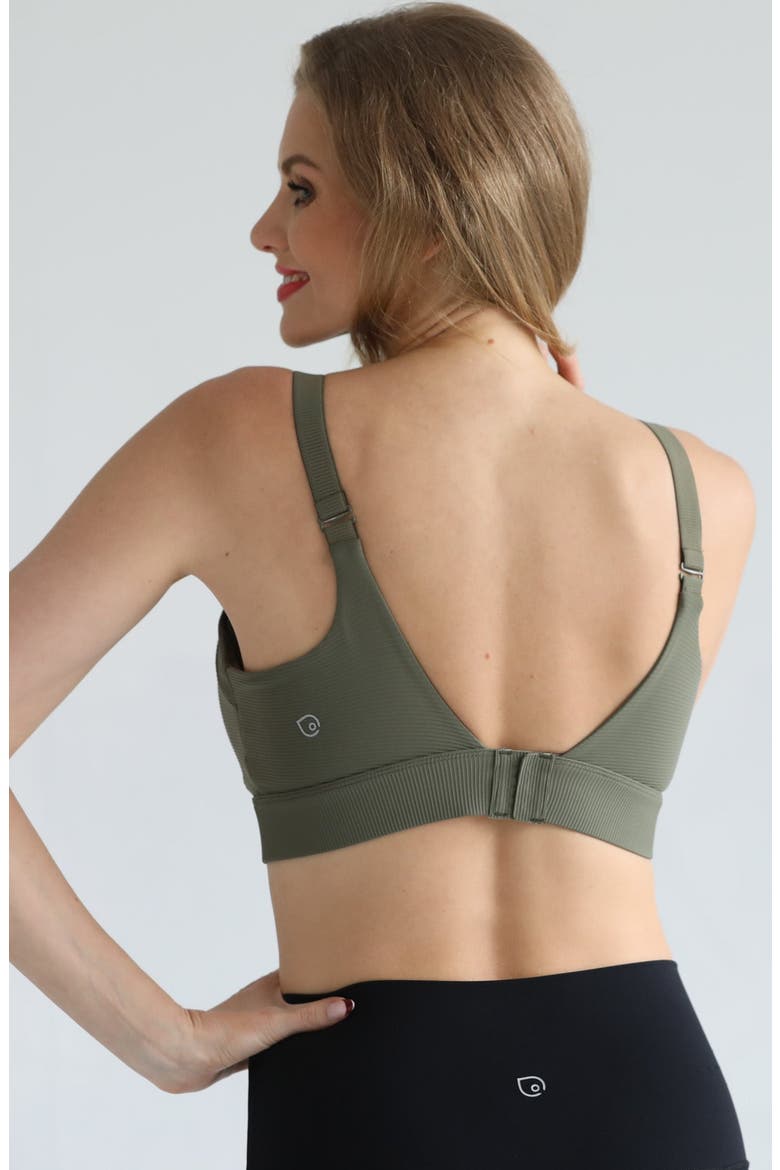Maeve Run Times Sewn in Cups Nursing and Pumping Sports Bra, Alternate, color, Dark Olive