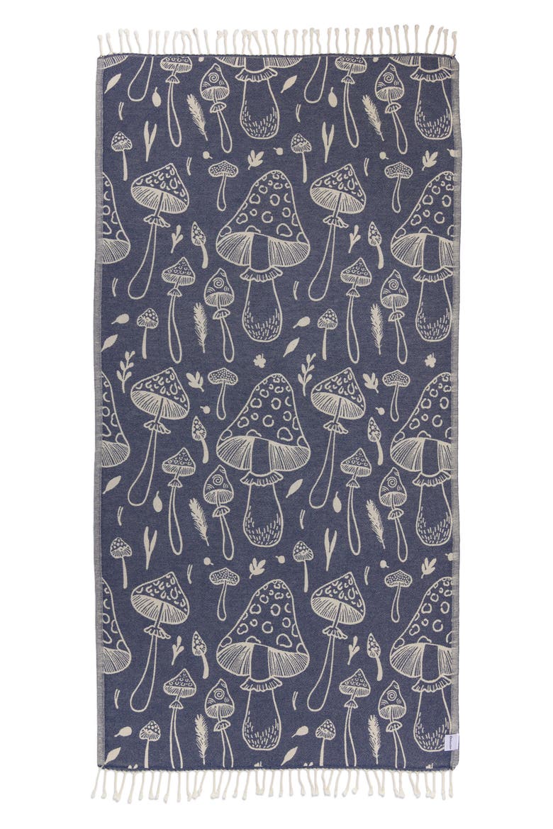 Mushroom Sand Resistant Organic Turkish Towel, Main, color, Navy