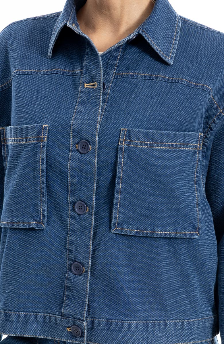 MAX STUDIO Piqué Jacket, Alternate, color, Indigo
