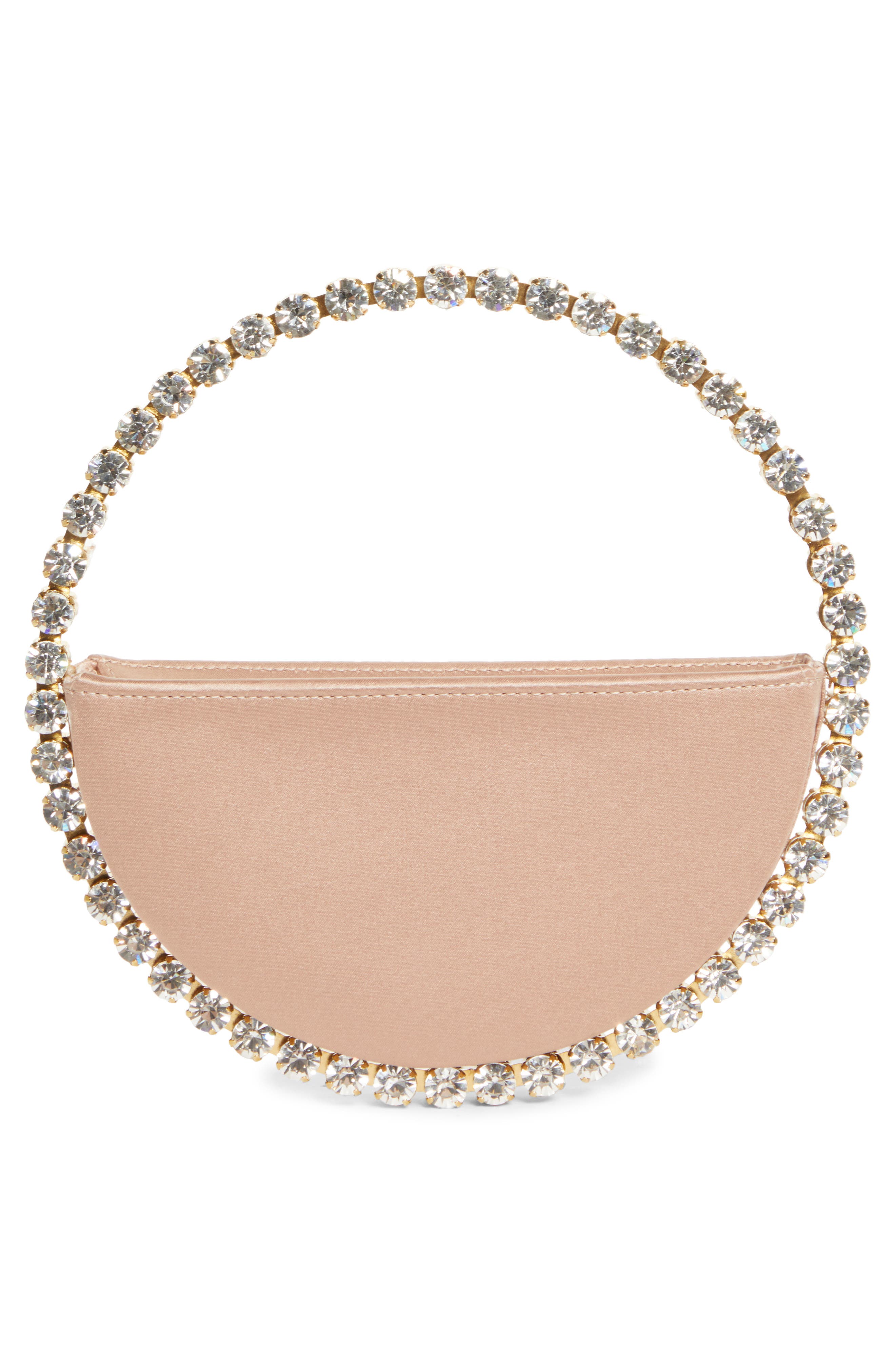 L’alingi Eternity Satin Crystal Top Handle Clutch, Alternate, color, Satin Beige
