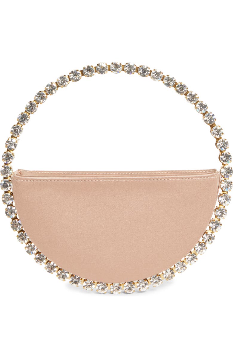 L’alingi Eternity Satin Crystal Top Handle Clutch, Alternate, color, Satin Beige