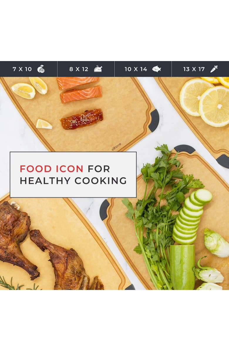 Eli Home Essential Series 4-in-1 Cutting Board Set, Alternate, color, Brown