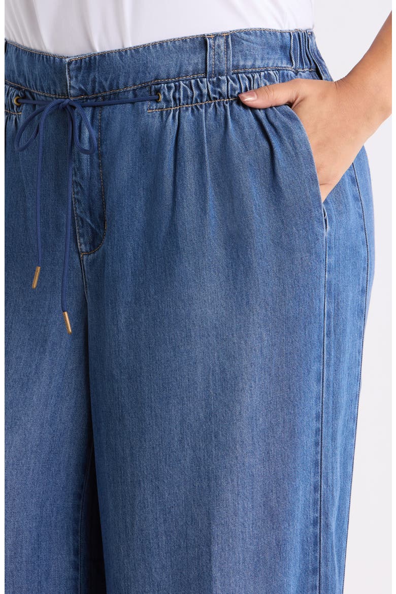 Ultra Skyrise Wide Leg Drawstring Jeans, Alternate, color, MID BLUE