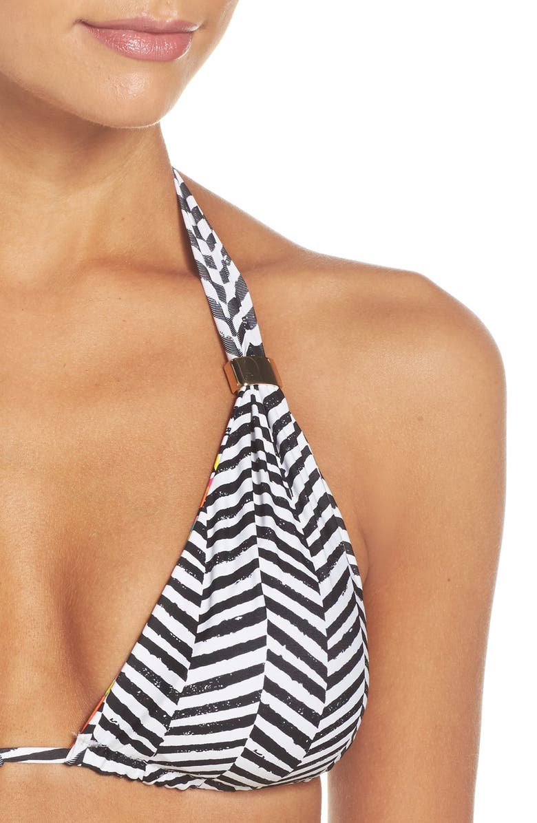 Trina Turk Brasilia Reversible Triangle Bikini Top, Alternate, color, 