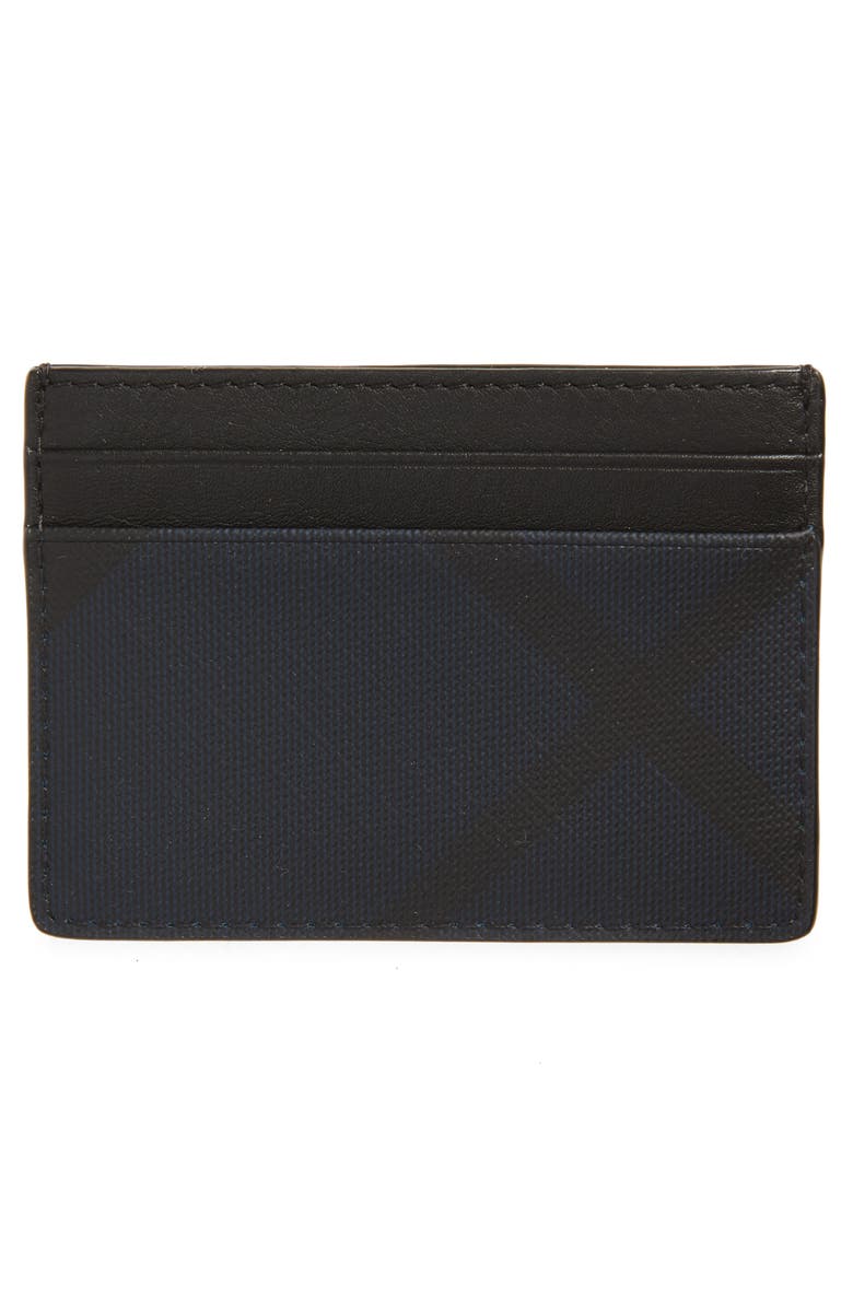 Burberry Sandon Check Leather Card Case, Alternate, color,