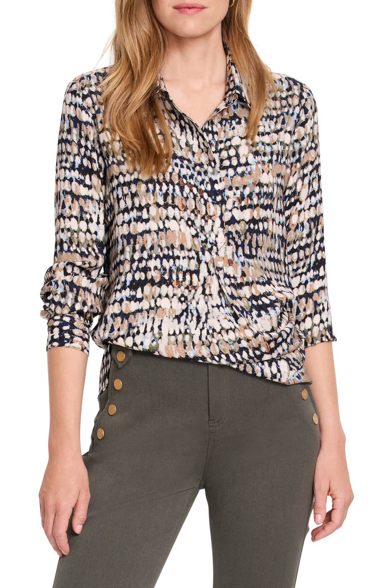 Harvest Dot Button-Up Top, Main, color, NEUTRAL MULTI