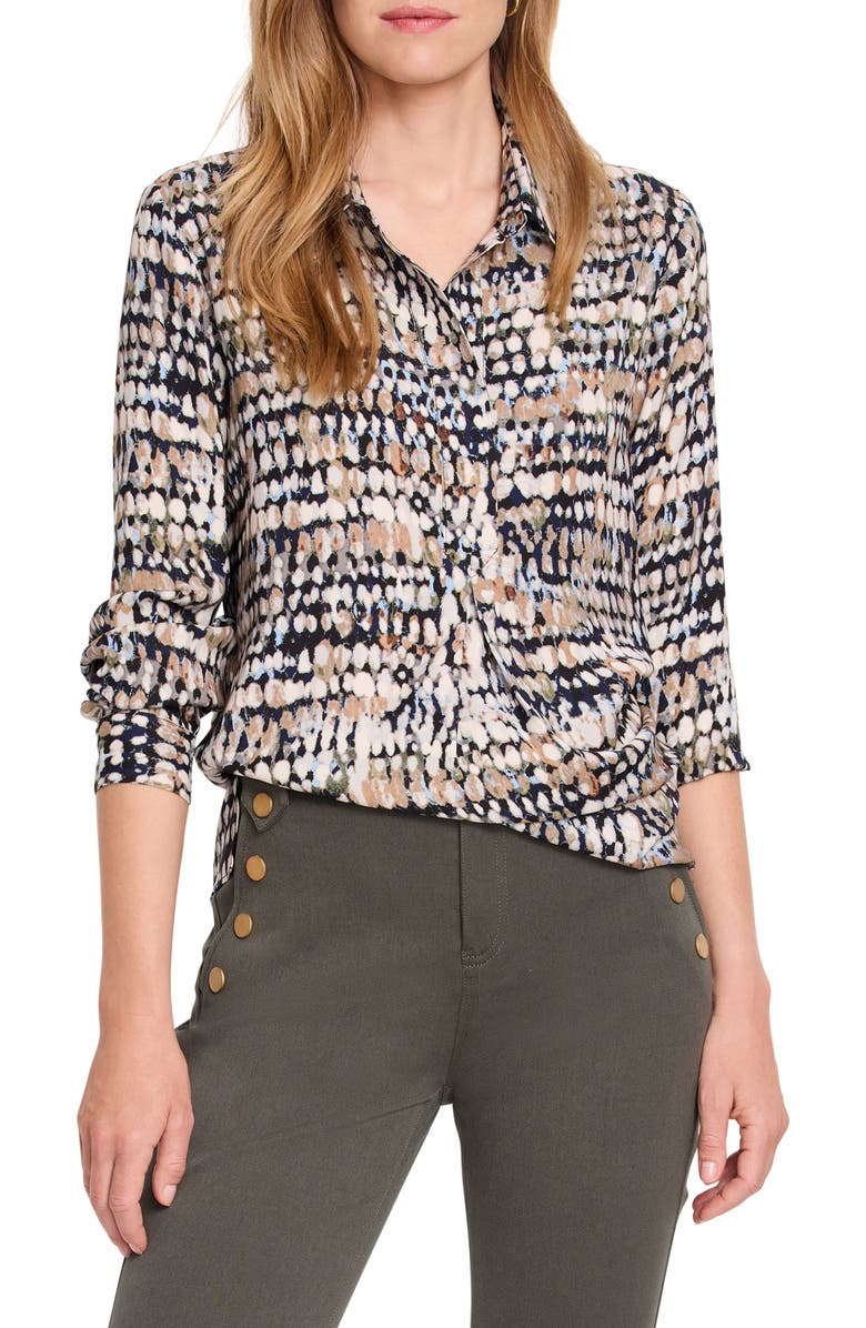 NIC+ZOE Harvest Dot Button-Up Top, Main, color, 