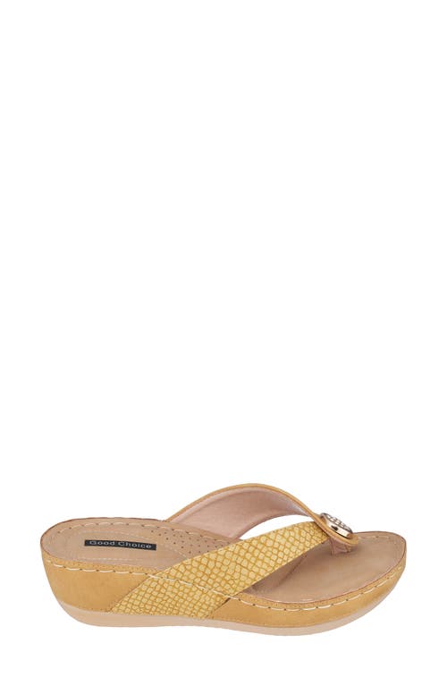 Gc Shoes Dafni Yellow Wedge Sandals In Yellow