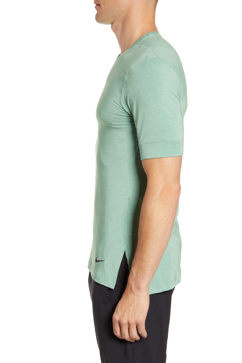 Dri-FIT Transcend Yoga T-Shirt, Alternate, color, TOMATILLO/ OCEAN CUBE