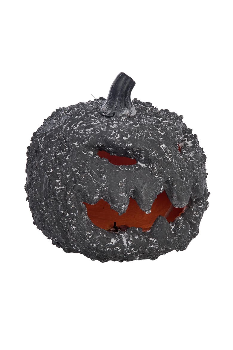 LED Scary Jack-O-Lantern Figurine, Alternate, color, Gray