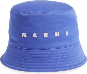 ハット MARNI Logo embroidery bucket hat Black organic gabardine bucket hat with embroidered logo | Marni