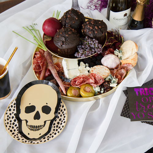 Jollity & Co . Gold Skull Plates In Brown