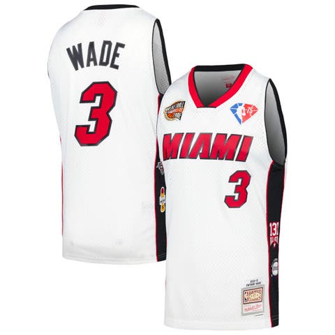 Unisex Mitchell & Ness Dwyane Wade White Miami Heat Hall of Fame Class of 2023 Throwback Swingman Jersey