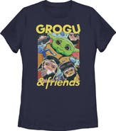 Star Wars: The Mandalorian and Grogu Women's The Child And Friends Collage Short Sleeve Graphic T-Shirt