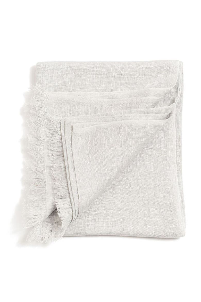 Hand Woven Linen Scarf, Main, color, Oat