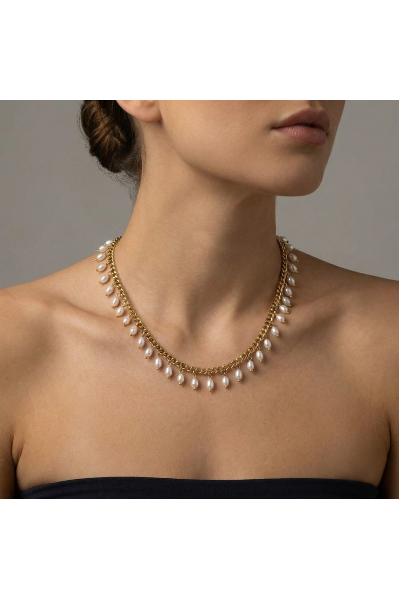 Vicentina 18k Gold Plated 16" Fresh Water Pearl Necklace, Alternate, color, 18k Yellow Gold