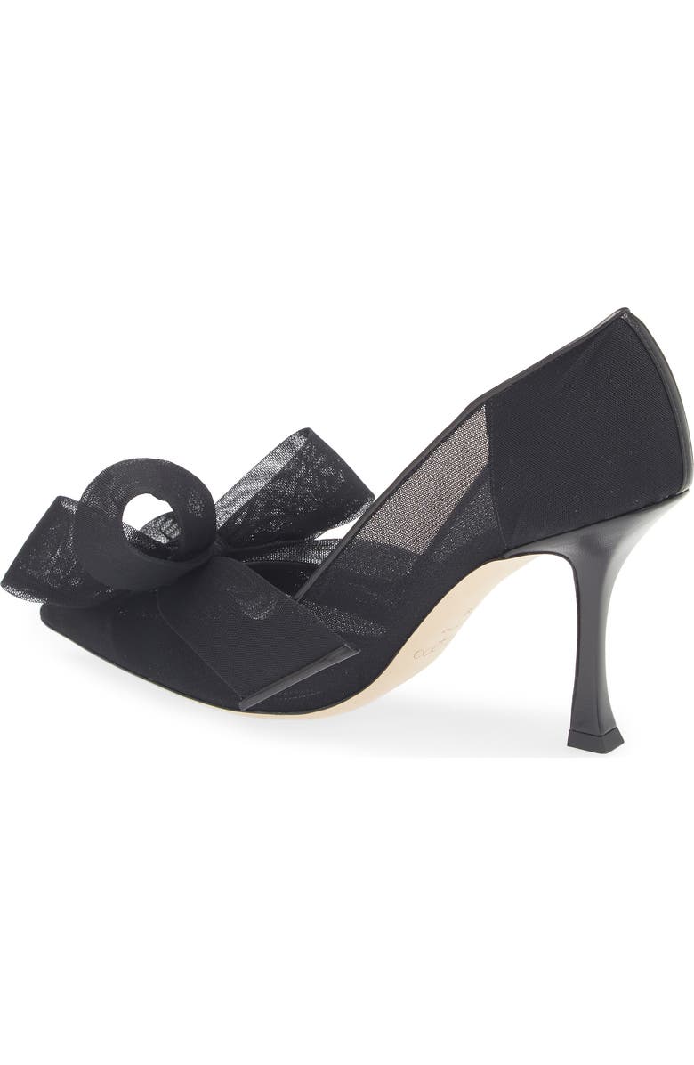 Jimmy Choo Staz Bow Mesh Pump, Alternate, color, Black/ Black
