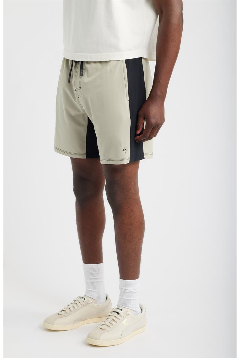 Tempo Wordmark Tech Shorts, Alternate, color, CEMENT