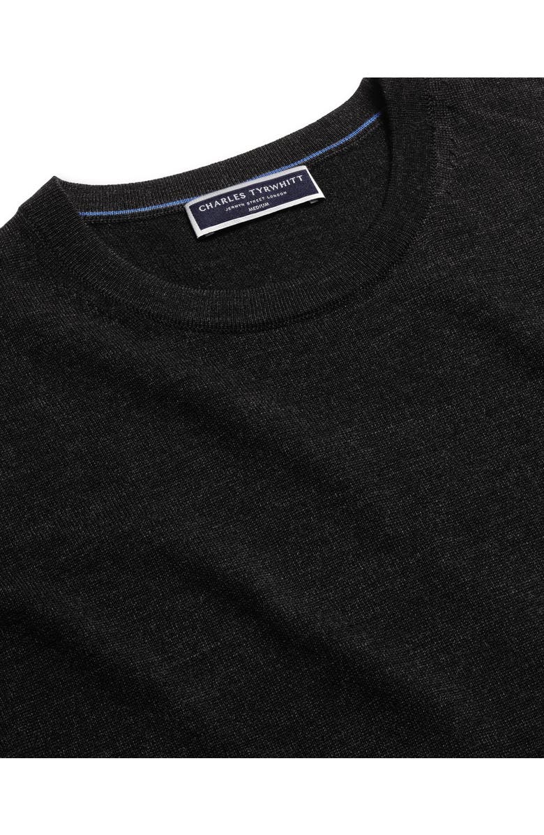 Charles Tyrwhitt Pure Merino Crew Neck Sweater, Alternate, color, Dark Charcoal