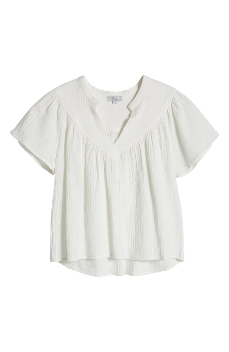 Rails Sayer Organic Cotton Gauze Split Neck Top, Alternate, color, White