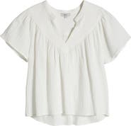 Rails Sayer Organic Cotton Gauze Split Neck Top