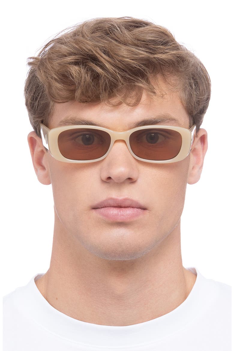 Unreal 52mm Rectangular Sunglasses, Alternate, color, LATTE