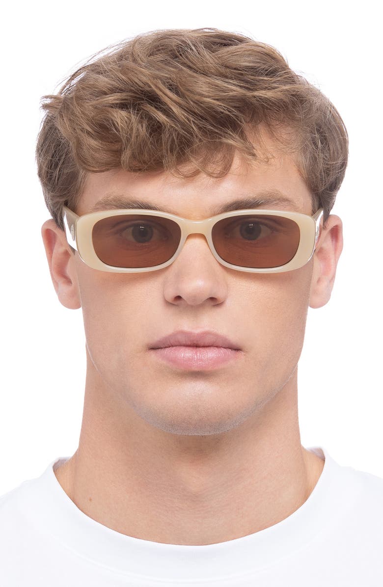 Le Specs Unreal 52mm Rectangular Sunglasses, Alternate, color, Latte