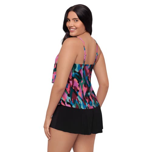 Trimshaper Ronnie 2 Tier Ruffle Tankini Swimsuit Top