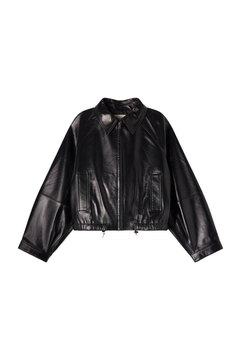 Lamb leather jacket, Alternate, color, Black