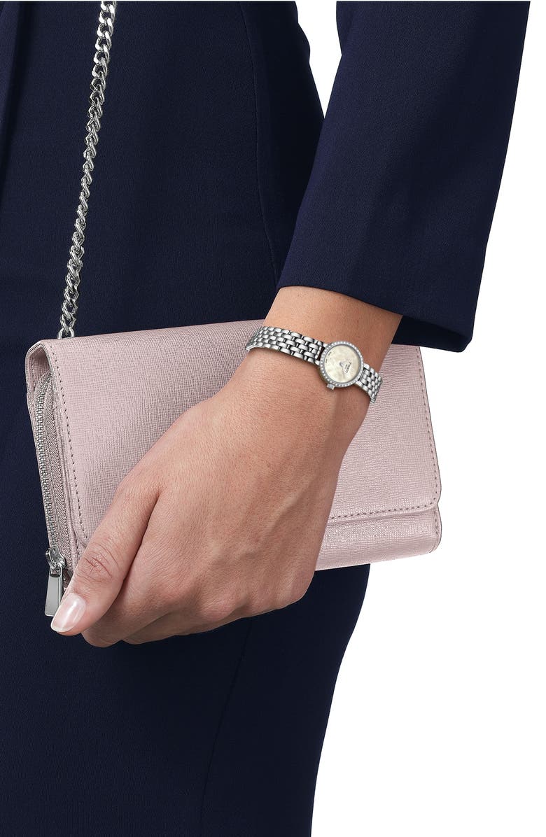 Tissot Lovely Round Mother-of-Pearl Bracelet Watch, 19.5mm, Alternate, color, 