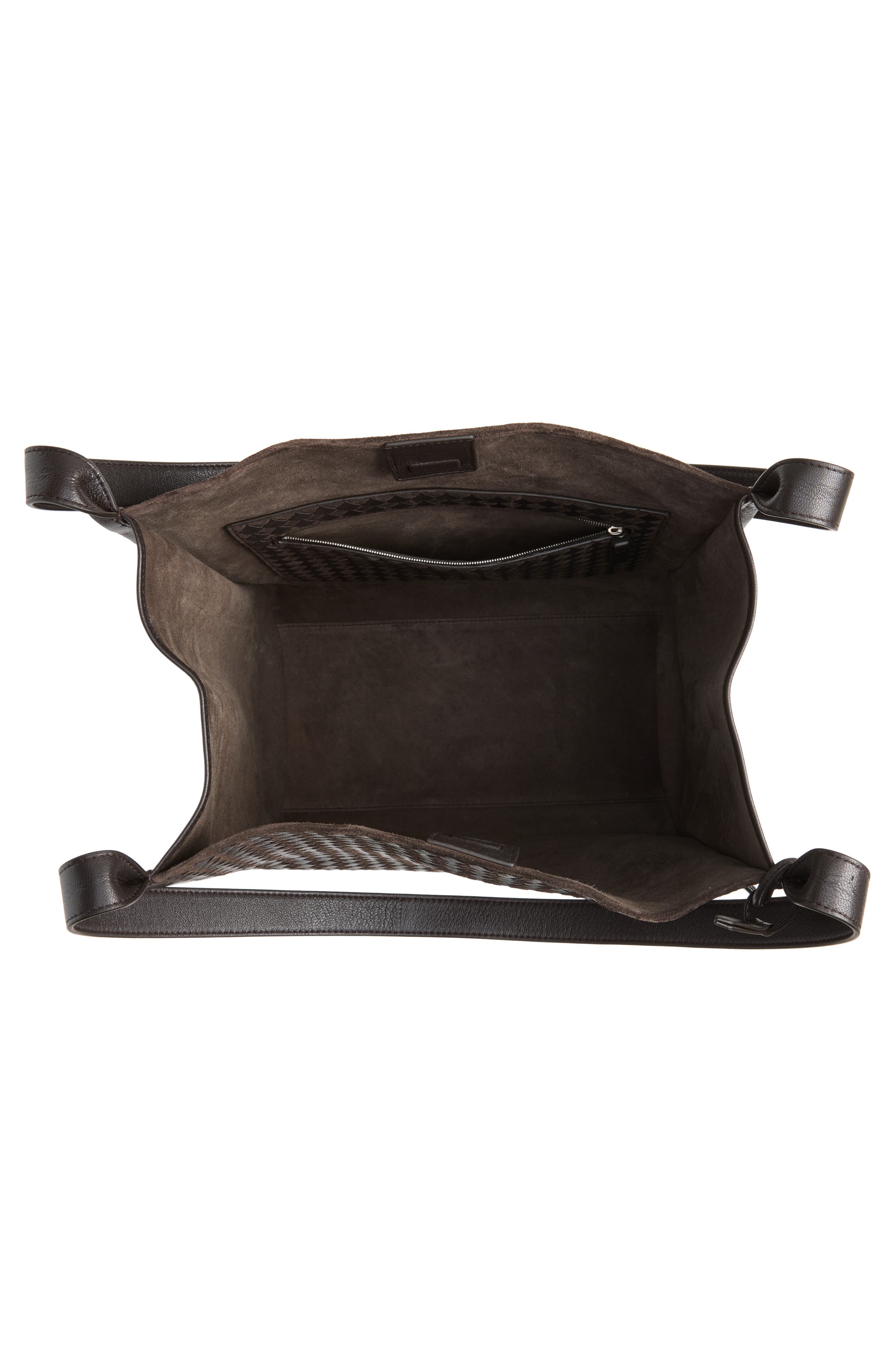 Intrecciato Leather Tote, Alternate, color, 2008 ESPRESSO/ SILVER